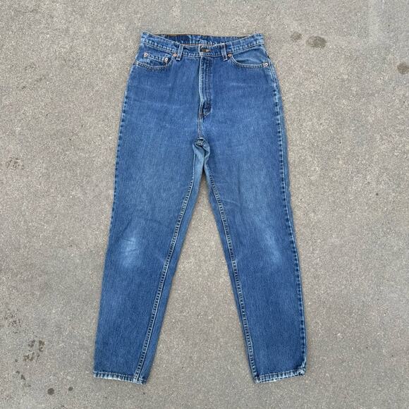 Vintage 90’s Levi's 512 Slim Fit Tapered Leg Mom Blue Jeans Stone Washed 14 Reg - Picture 2 of 11